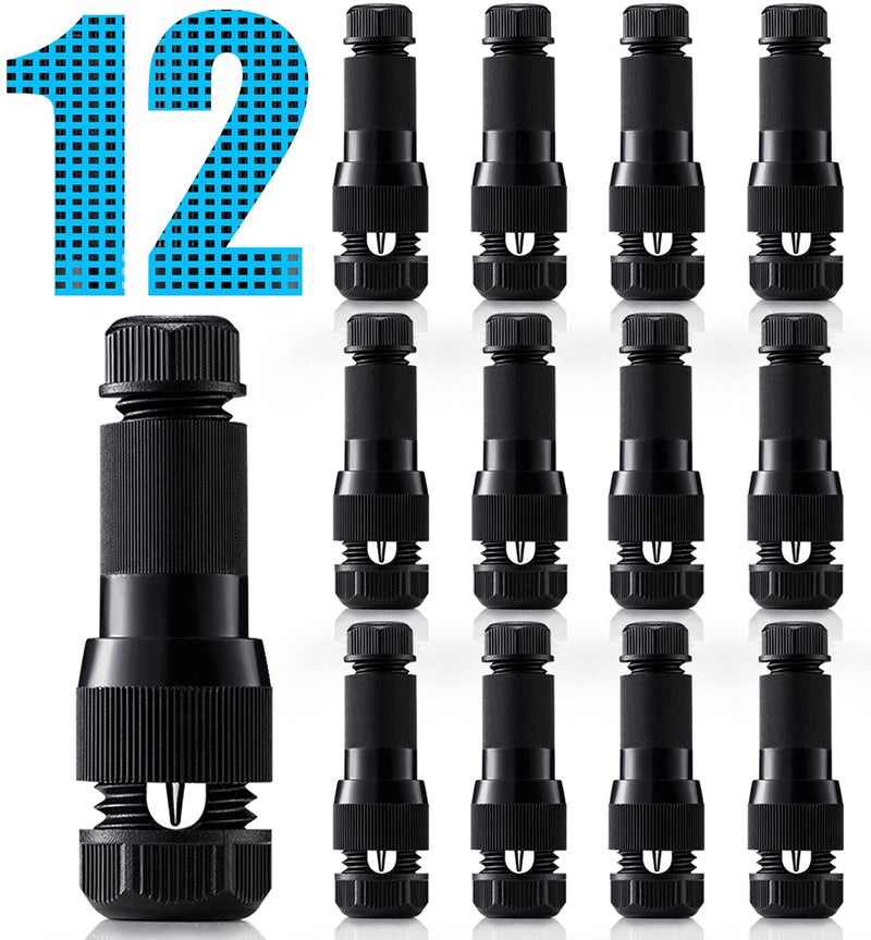 SUNVIE Low Voltage Wire Connectors Fastlock Landscape Lights 12-14 Gauge Cable Connectors for Landscape Lighting Path Lights Working with Malibu Paradise Moonrays and Other Outdoor Lighting (12 Pack) - Image 1